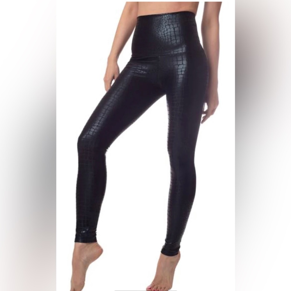 Emily Hsu Crocodile Foil Leggings small NWT